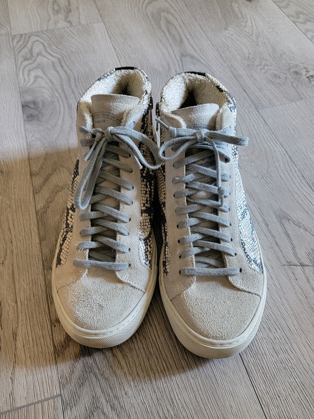 P448 Gray&Silver Comfort Breathable Sneakers Made in Italy EU 39/US W8.5 or M6.5